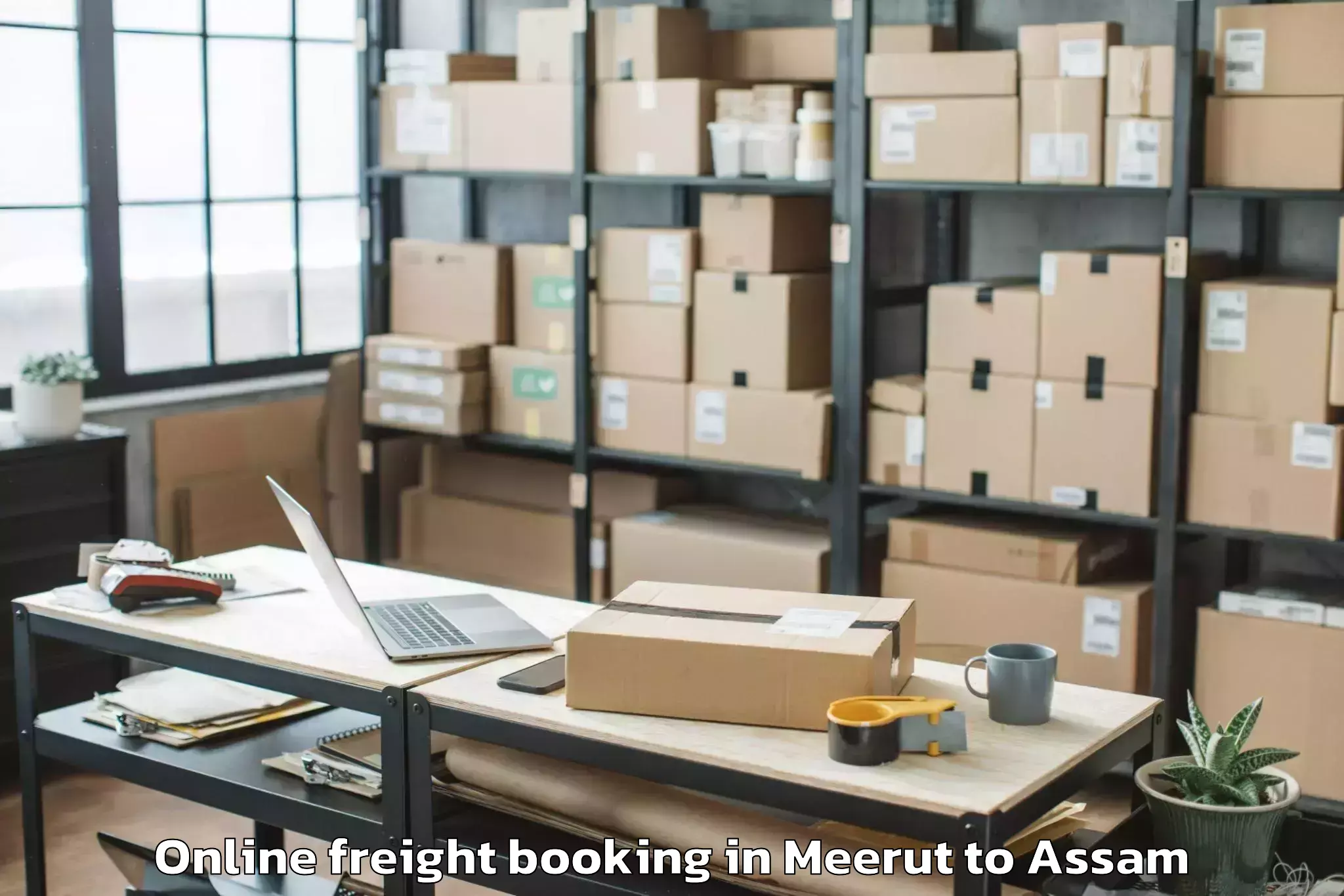 Reliable Meerut to Tingkhong Online Freight Booking